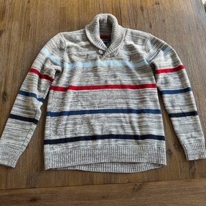 3/20$ Nautica boys grey striped sweater size L (14/16)